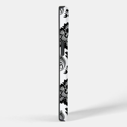 Rococo Damask Pattern Grey Black White Case-Mate iPhone Case (Achterkant / Rechts)
