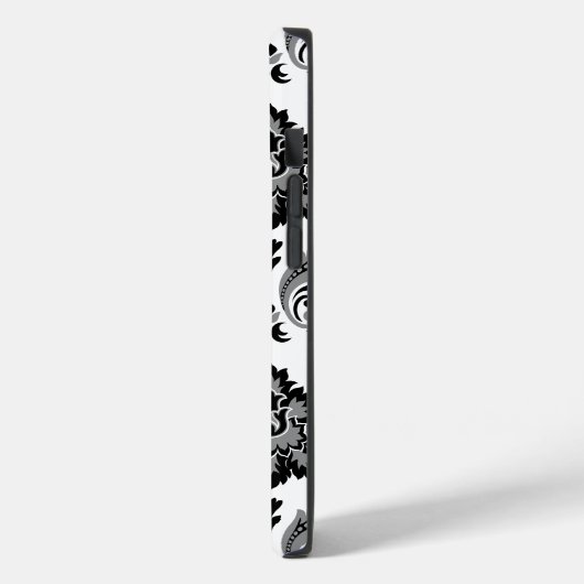 Rococo Damask Pattern Grey Black White Case-Mate iPhone Case (Achterkant / Links)
