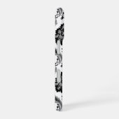 Rococo Damask Pattern Grey Black White iPhone 16 Hoesje (Rechterkant)