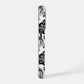Rococo Damask Pattern Grey Black White iPhone Hoesje (Rechterkant)