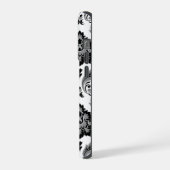 Rococo Damask Pattern Grey Black White iPhone Hoesje (Linkerkant)