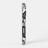 Rococo Damask Pattern Grey Black White iPhone Hoesje (Rechterkant)