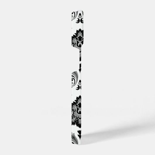 Rococo Damask Pattern Grey Black White iPhone Hoesje (Rechterkant)