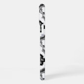 Rococo Damask Pattern Grey Black White iPhone Hoesje (Linkerkant)