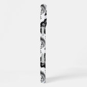 Rococo Damask Pattern Grey Black White iPhone Hoesje (Rechterkant)