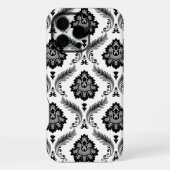 Rococo Damask Pattern Grey Black White iPhone Hoesje (Achterkant)
