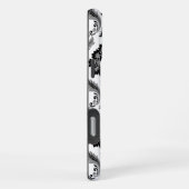 Rococo Damask Pattern Grey Black White iPhone Hoesje (Rechterkant)