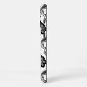 Rococo Damask Pattern Grey Black White iPhone Hoesje (Linkerkant)