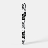 Rococo Damask Pattern Grey Black White iPhone Hoesje (Rechterkant)