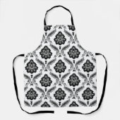 Rococo Damask Pattern Grey Black White Schort (Voorkant)