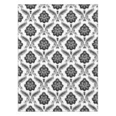Rococo Damask Pattern Grey Black White Tafelkleed (Voorkant)
