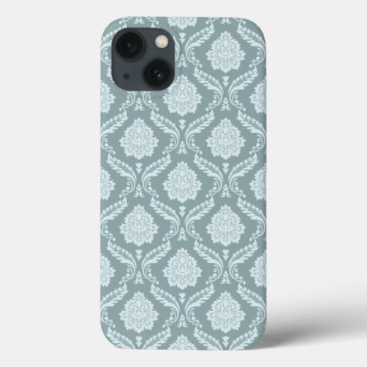 Rococo Damask Rpt Patroon Eendenei Blauw+Teal Case-Mate iPhone Case (Achterkant)