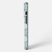 Rococo Damask Rpt Patroon Eendenei Blauw+Teal iPhone Hoesje (Linkerkant)