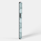 Rococo Damask Rpt Patroon Eendenei Blauw+Teal iPhone Hoesje (Rechterkant)