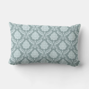 Rococo Damask Rpt Patroon Eendenei Blauw+Teal Kussen