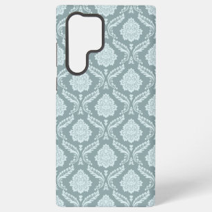 Rococo Damask Rpt Patroon Eendenei Blauw+Teal Samsung Galaxy Hoesje