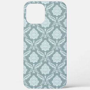 Rococo Damask Rpt Patroon Eendenei Blauw+Turquoise Case-Mate iPhone Case
