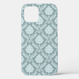 Rococo Damask Rpt Patroon Eendenei Blauw+Turquoise Case-Mate iPhone Case