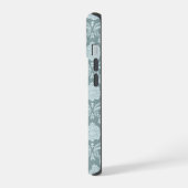 Rococo Damask Rpt Patroon Eendenei Blauw+Turquoise iPhone 15 Case (Linkerkant)