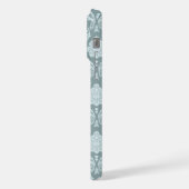 Rococo Damask Rpt Patroon Eendenei Blauw+Turquoise iPhone Hoesje (Linkerkant)