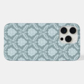 Rococo Damask Rpt Patroon Eendenei Blauw+Turquoise iPhone Hoesje (Achterkant horizontaal)