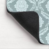 Rococo Damask Rpt Patroon Eendenei Blauw+Turquoise Muismat (Hoek)