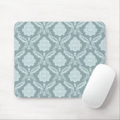 Rococo Damask Rpt Patroon Eendenei Blauw+Turquoise Muismat (Met muis)