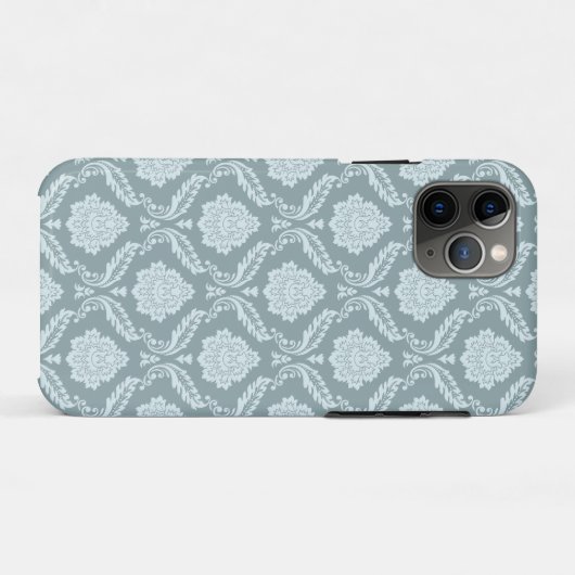 Rococo Damask Rpt Pattern Duck Egg Blue+Teal Case-Mate iPhone Case (Achterkant (horizontaal))