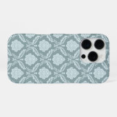 Rococo Damask Rpt Pattern Duck Egg Blue+Teal iPhone Hoesje (Achterkant horizontaal)