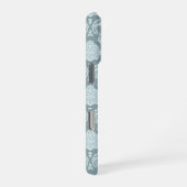 Rococo Damask Rpt Pattern Duck Egg Blue+Teal iPhone Hoesje (Rechterkant)