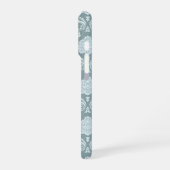 Rococo Damask Rpt Pattern Duck Egg Blue+Teal iPhone Hoesje (Linkerkant)