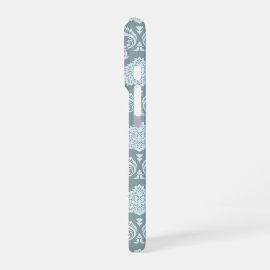 Rococo Damask Rpt Pattern Duck Egg Blue+Teal iPhone Hoesje (Linkerkant)