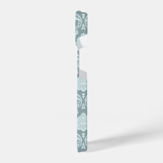 Rococo Damask Rpt Pattern Duck Egg Blue+Teal iPhone Hoesje (Linkerkant)