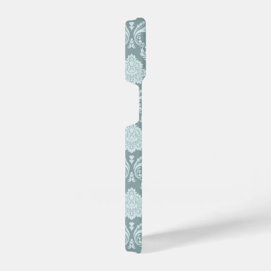 Rococo Damask Rpt Pattern Duck Egg Blue+Teal iPhone Hoesje (Rechterkant)