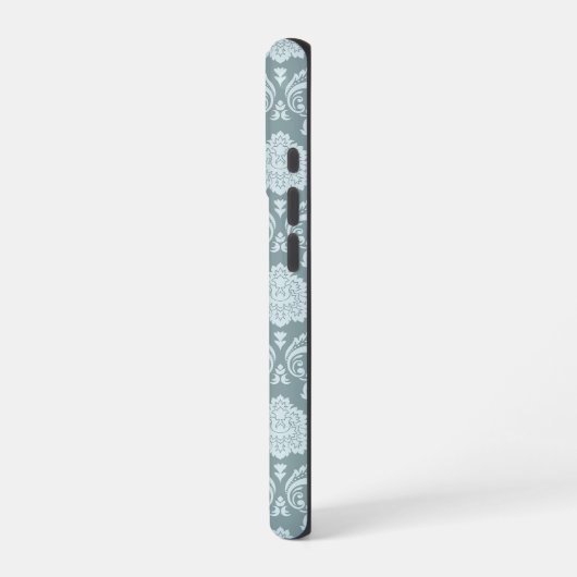 Rococo Damask Rpt Pattern Duck Egg Blue+Teal iPhone Hoesje (Linkerkant)