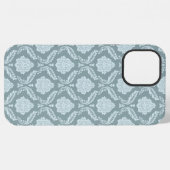 Rococo Damask Rpt Pattern Duck Egg Blue+Teal iPhone Hoesje (Achterkant horizontaal)
