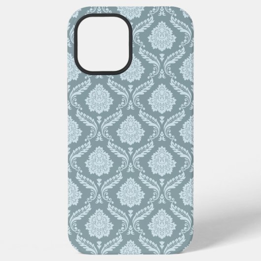 Rococo Damask Rpt Pattern Duck Egg Blue+Teal iPhone Hoesje (Achterkant)