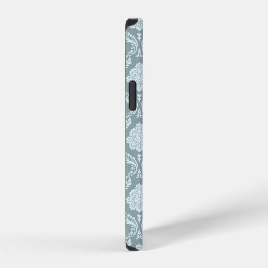 Rococo Damask Rpt Pattern Duck Egg Blue+Teal iPhone Hoesje (Rechterkant)