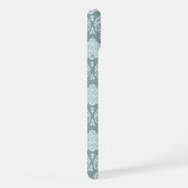 Rococo Damask Rpt Pattern Duck Egg Blue+Teal iPhone Hoesje (Rechterkant)
