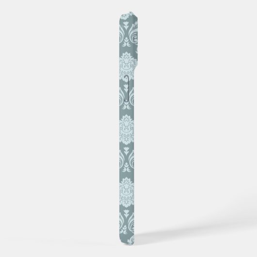 Rococo Damask Rpt Pattern Duck Egg Blue+Teal iPhone Hoesje (Rechterkant)