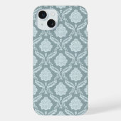 Rococo Damask Rpt Pattern Duck Egg Blue+Teal iPhone Hoesje (Achterkant)