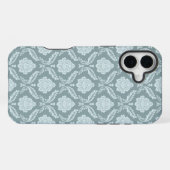 Rococo Damask Rpt Pattern Duck Egg Blue+Teal iPhone Hoesje (Achterkant horizontaal)