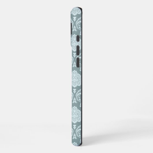 Rococo Damask Rpt Pattern Duck Egg Blue+Teal iPhone Hoesje (Linkerkant)