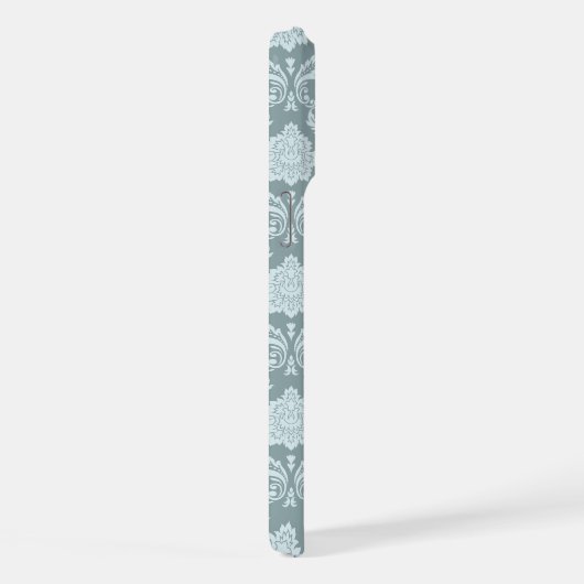 Rococo Damask Rpt Pattern Duck Egg Blue+Teal iPhone Hoesje (Rechterkant)