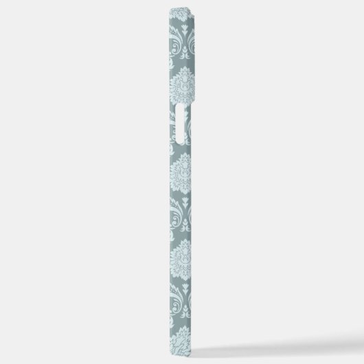 Rococo Damask Rpt Pattern Duck Egg Blue+Teal iPhone Hoesje (Rechterkant)