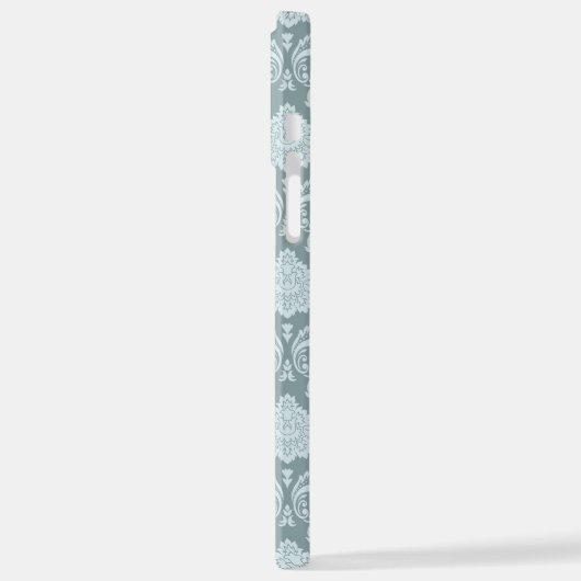 Rococo Damask Rpt Pattern Duck Egg Blue+Teal iPhone Hoesje (Linkerkant)