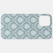 Rococo Damask Rpt Pattern Duck Egg Blue+Teal iPhone Hoesje (Achterkant horizontaal)