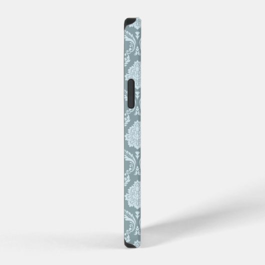 Rococo Damask Rpt Pattern Duck Egg Blue+Teal iPhone Hoesje (Rechterkant)