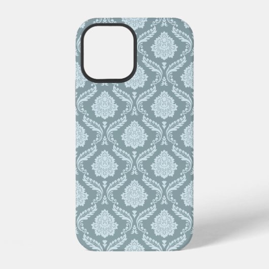 Rococo Damask Rpt Pattern Duck Egg Blue+Teal iPhone Hoesje (Achterkant)