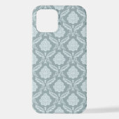 Rococo Damask Rpt Pattern Duck Egg Blue+Teal iPhone Hoesje (Achterkant)